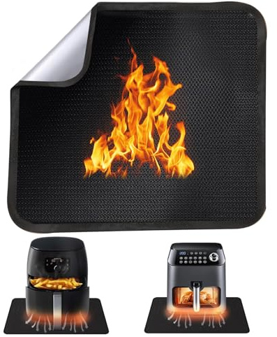 Tapis ignifuge de 30 x 30 cm - Noir - Résistant à la chaleur jusqu'à 1000 °C - Convient pour les cuisines, les cheminées, les pelouses et les barbecues en plein air.