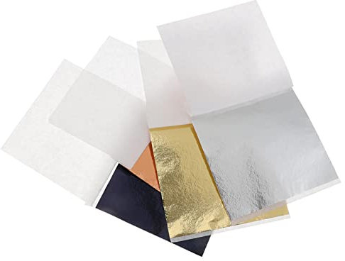 CIMAXIC 400 Blatt Goldfolienpapier Imitationsblatt Für Bastelarbeiten Glänzend Einfach Anzuwenden