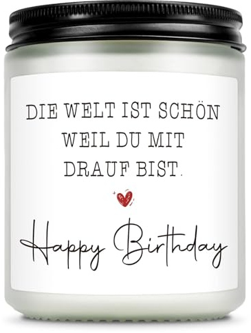 Giftasy Geburtstagsgeschenk für Frauen - Duftkerze im Glas, Geschenke für Frau Freundin Mama Schwester Tochter, Beste Freundin Geburtstag Geschenk