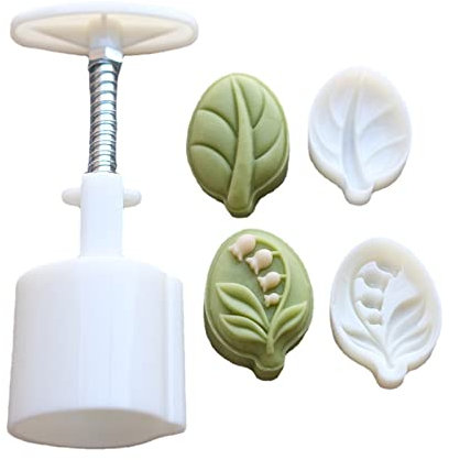 Blattförmige Mondkuchenform, Mitte Herbst, Festival, Keksstempel, Handdruck-Backwerkzeug