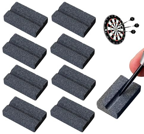 8 Pack Dart Sharpener – V-Groove Sharpening Stone for Metal Dart Tips – Easy Polishing & Deburring – Long-Lasting Darts Sharpener Tool – Essential Darts Accessories for Men and Beginners