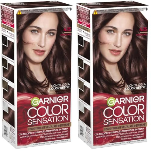 Garnier Color Sensation Coloración, Tono 4.15 Chocolate (Paquete de 2)