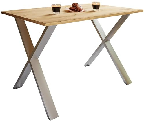 VCM Premium Holz Esstisch, H. 76 x B. 110 x T. 80 cm, Küchentisch Speisetisch Tisch Xona X