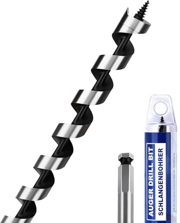 1-1/8 inch X 11.8 inch Auger Bit for Wood, 28x300mm Hex Long Auger Drill Bit for Wood,Ship, Composite Materials, Drywall and DIY Projects