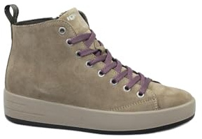 IGI&Co 8668222 Cognac Marrone Scarpe Donna Sneakers Alte Lacci Zip camoscio Zeppa 40