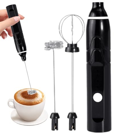 Sghtil Espumador De Leche - Batidor Eléctrico - Varilla De Acero Inoxidable Para Espumar Leche Y Mezclar Café | Para Hogar Bar Apartamento Bebida Huevo Proteína En Polvo Chocolate Caliente Latte