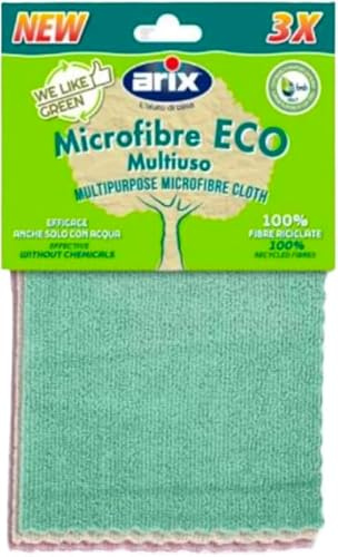 Arix, 3 Panni in microfibra 100% riciclata, 3 pezzi
