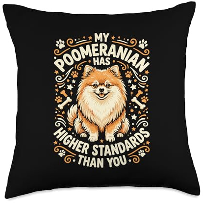 Pomeranian Lover Cute Pom Dog Owner Breeder Humor Quote Throw Pillow