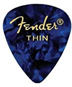 Fender 351 Form Premium plektrum (12 pack) för elgitarr, akustisk gitarr, mandolin och bas 351 - Thin BLUE MOTO