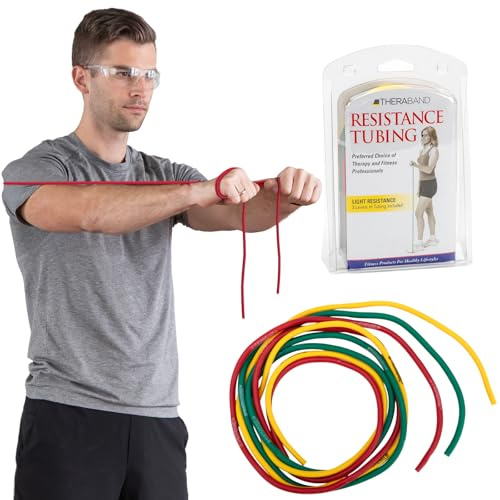 TheraBand Professioneller Latex-Widerstandsschlauch für Oberkörper, Unterkörper und Rumpftraining, Reha und Konditionierung