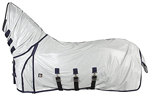 PFIFF Fliegendecke mit Halsteil, silberfarben 135cm