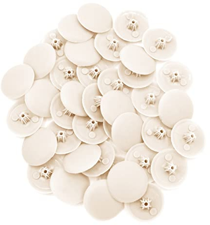 Snap-On Bifix Cover Caps to Use with Phillips Ph2 & Pozidrive Pz2 Pozi Screws - Pack of 50 Biffix Covers : Crystal White