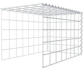 GABIONA - Gavión cuadrado, malla 10 x 10 cm, profundidad 50 cm, cesta de sujeción tipo 4, cierre en espiral, galvanizado
