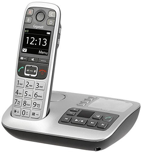 Gigaset E550A Dect-Großtasten-Schnurlostelefon mit Anrufbeatworter, Notruffunktion, schwarz/platin