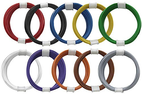 GOKarli Kupferschalt Litze alle 10 Farben - extra dünn 0,04 mm je Farbe EIN 10 Meter Ring
