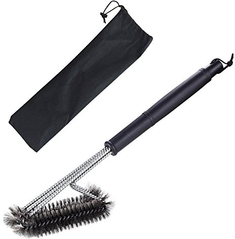 SoAmazing Grill-Bürste, 45,7 cm, Edelstahl-Borsten, Grill-Reinigung, geeignet für Holzkohle-, Weber-, Porzellan- und Infrarot-Grills