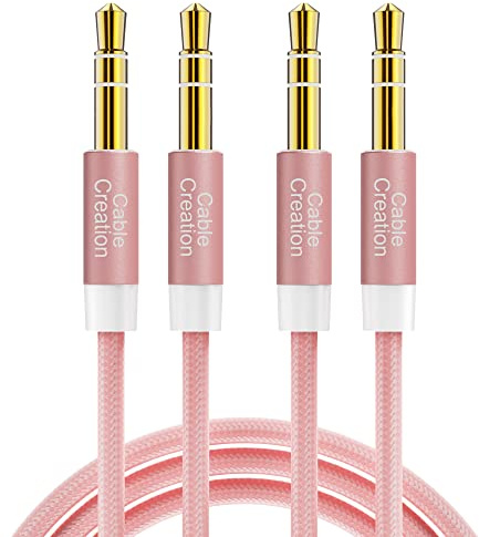 CableCreation 3.5mm Aux Kabel, 2-Stück 3,5mm Stereo Audiokabel (Stecker auf Stecker), Klinkenkabel Kompatibel mit iPhone,Auto, Kopfhörern, Tablets, Priva III usw. 0.9M/3FT, Rosegold | HiFi-Soundkabel für Kopfhörer, Auto/Heim-Stereoanlage, Lautsprecher, Telefone, iPads, 2018 Mac Mini & mehr, Rosa