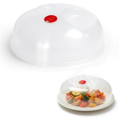 Ventilated Microwave Splatter Guard - Food Safe Lid Cover for 24.5 cm Plate