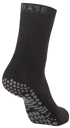 Base 33 Crew Grip Socks for Men, Black, X-Large
