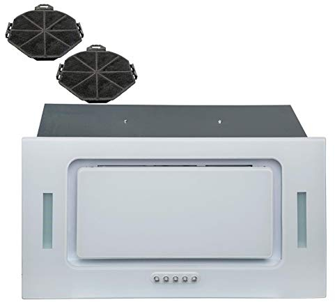 SIA UCG52WH 52cm White Glass Built In Cupboard Cooker Hood Fan Extractor +Filter