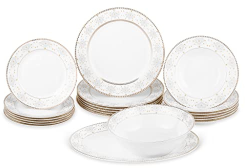 MULTI CASA MEX Service de table Osaka 20 pièces - Blanc, argenté MCMKB204
