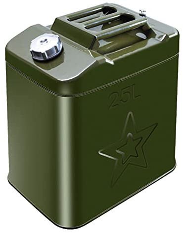 ZWLI Bidón de Gasolina bidón metálico 20-40 litros Garrafa Gasolina Verde Oliva, bidón de Repuesto con Pico Flexible para Recipientes para Gasolina y diésel Aceite,con aprobación de la Onu