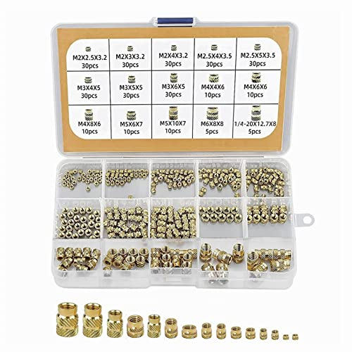 300 pezzi inserti filettati M2 M2.5 M3 M4 M5 M6 dadi filettati in ottone