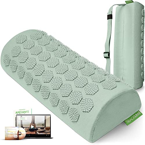 BACKLAXX® Akupressur Nackenrolle mit 2592 Nadeln, Akupressur Kissen Nacken | Akupressurkissen & Nackenrolle 40x15x10 cm mit Bezug & Befestigungsband, Halbleinen & Naturkautschuk, für Nacken & Schulter