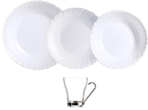 Luminarc Feston Vajilla Opal 24 Piezas-6 Personas Opal Apto Microondas Apto Frigorífico Apilable