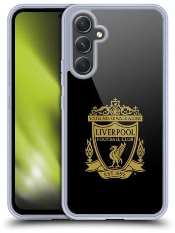 Head Case Designs Offizielle Liverpool Football Club Schwarz 3 Crest 1 Soft Gel Handyhülle Hülle kompatibel mit Samsung Galaxy A54 5G