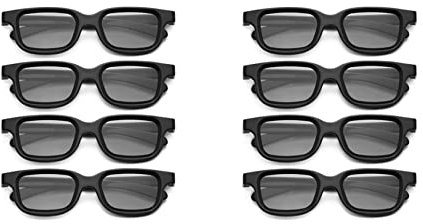 liovitor Polarisierte passive 3D-Brille für 3D-TV, echte 3D-Kinos, für 3D-Gaming und TV-Rahmen, 8 Stück