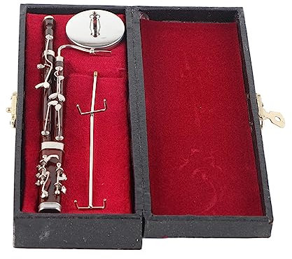 ANKROYU Mini Fagott Modell, 17 cm Fagott Modell, Mini Dekoration, Mini Musikinstrumenten Modell, Geschenk, Basteln Mit Stabbasis Und Aufbewahrungsbox, Fagott Dekoration, Geeignet Für Schreibtisch DEK
