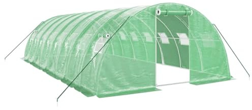 vidaXL Invernadero con Estructura de Acero Verde 32 m² 8x4x2 m