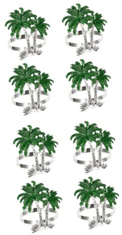 MAGICLULU Tischständer 8 STK Kokosnuss-Serviettenschnalle Serviettenhaltering Handtuchring aus Messing Silberner Serviettenhalter en Bankett Serviettenringe Ohr