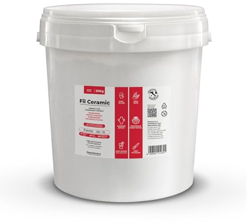 RESCHIMICA FIL CERAMIC Gesso Ceramico per Stampi in Silicone, 20 Kg | Polvere di Ceramica Grigia per Calchi e Decorazioni, Facile da Miscelare e Colorare, per Hobby Creativi e Fai Da Te