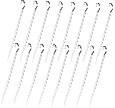 Brochettes Métalliques pour Grillades 16 Pièces en Acier Inoxydable