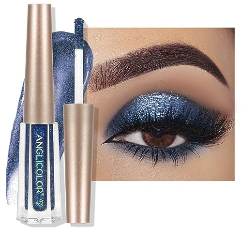 Anglicolor Diamant-Glitter FlüSsiger Lidschatten,Liquid Metallic Eyeshadows,Langanhaltender Und Pigmentierter,Glitzer Finish Glattes Schimmer Augen Make-Up