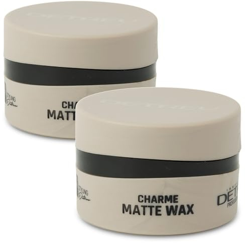 Detreu Styling Haarwachs | Matt-Effekt & Starker Halt | Langanhaltender natürlicher Look ohne fettigen Glanz | Luxuriöser Herren-Duft | Haar-Wax für Haare & Bart 2x150 ml (Charme - Beige)