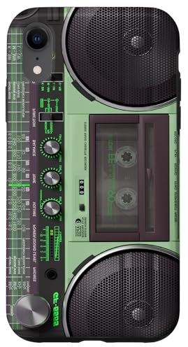 Boombox Throwback Music Stereo Ghettoblaster im Retro-Look, Grün Hülle für iPhone XR