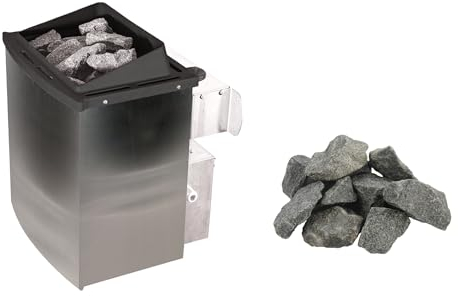 Karibu Sauanofen 4,5kW Finnisch Saunaofen mit integrierter Steuerung Easy ink. 18 kg Diabassteine Sparset 1
