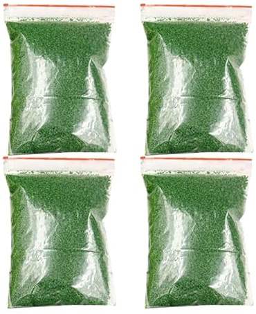 Abaodam Lot De 4 Poudres Gazon Synthétique pour Herbe Miniature Flocage Vert pour Décor Modèle Paysage Et Maquette Ferroviaire DIY