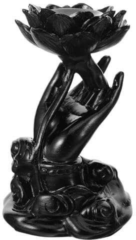 HOLIDYOYO Lotus Buddha Hand Jade Ball Holder Crystal Ball Display Stand Decorative Sphere Base for Tabletop Feng Shui Display