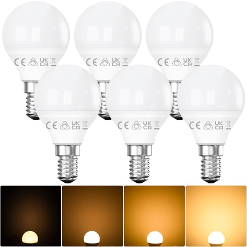 Nottac E14 Dimmable LED Bulbs, 2700K Warm White, Small Edison Screw Golf Ball (SES), Energy Saving LED Light Bulbs, 5W (40W Equivalent), 440LM, Long Lifespan, Pack of 6