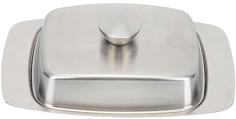 Alipis Beurrier Acier Inoxydable Avec Couvercle Assiette à Beurre Européenne Pour Fromage Et Desserts Plat Alimentaire Sûr Et Maintien Fraîcheur