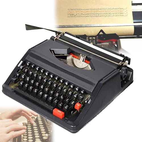 HEGGMKK Traditionelle Tragbare Manuelle Schreibmaschine, Vintage-Schreibmaschine, Für Klare Handschrift/Flexible Tasten, Mit Tragetasche, Tragbar + Einfach Zu Bedienen, Für Wohnzimmer,A