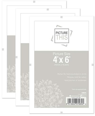 FotoStation Pack of 3 - Clip Frame 4 X 6 Inch with Styrene Front Frameless Clip Frames for Posters, Drawings & Illustrations