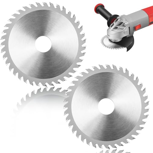 2Pcs 115mm Angle Grinder Wood Blade, 40 Teeth Circular Saw Blade | 4.5 Wood Cutting Disc 115mm*40mm Carbide Woodworking Finishing Discs for Metal Hardwood Plastic 7/8 inch Arbor 22.23mm