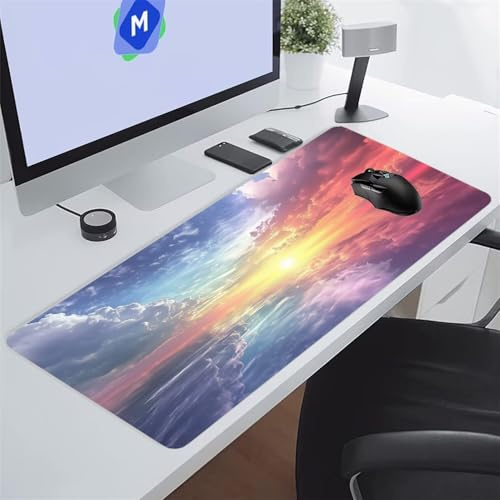 Tappetino Mouse XXL Gaming 1200x600x3 mm Paesaggio Alba Tappetino per Mouse Grande Cuscinetto per Tastiera Grande da Scrivania Gaming Mousepad Lavabile per Ufficio e casa