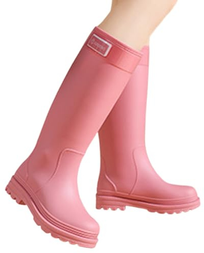 Bottes de pluie pour femme - Chaussures de pluie décontractées - Confortables - En caoutchouc - Talon bas - Pour la randonnée, le camping, le quotidien