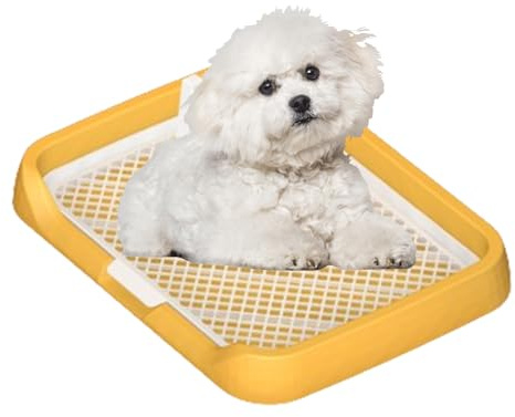 Toilettes pour chiens à lit plat – Bac à urinoir pour chiots d'intérieur avec insert amovible pour chiens, moyens et grands | Support en tissu absorbant pour appartement et entraînement